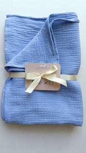 Raw blue muslin