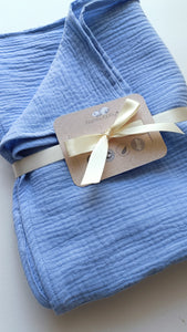 Raw blue muslin