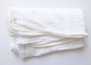 white pompom muslin