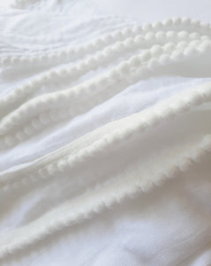 white pompom muslin