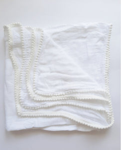 white pompom muslin