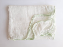 Load image into Gallery viewer, Mint pompom muslin