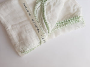 Mint pompom muslin