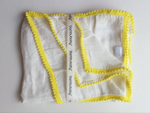 yellow pompom muslin